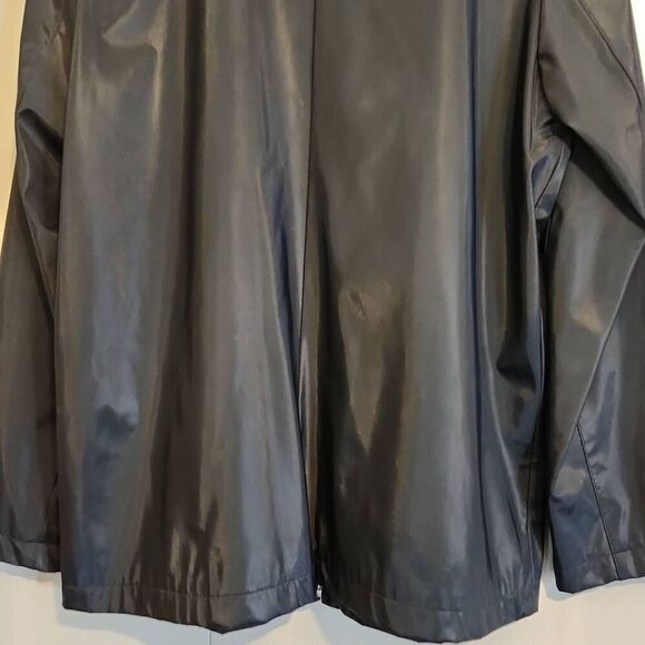 O13 Colebrook & Co Outerwear shiney black polyvinyl rain zip-up jacket - Picture 5 of 12